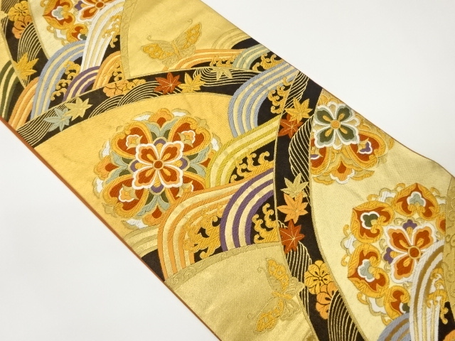 JAPANESE FUKURO OBI / WOVEN FLOWER CREST